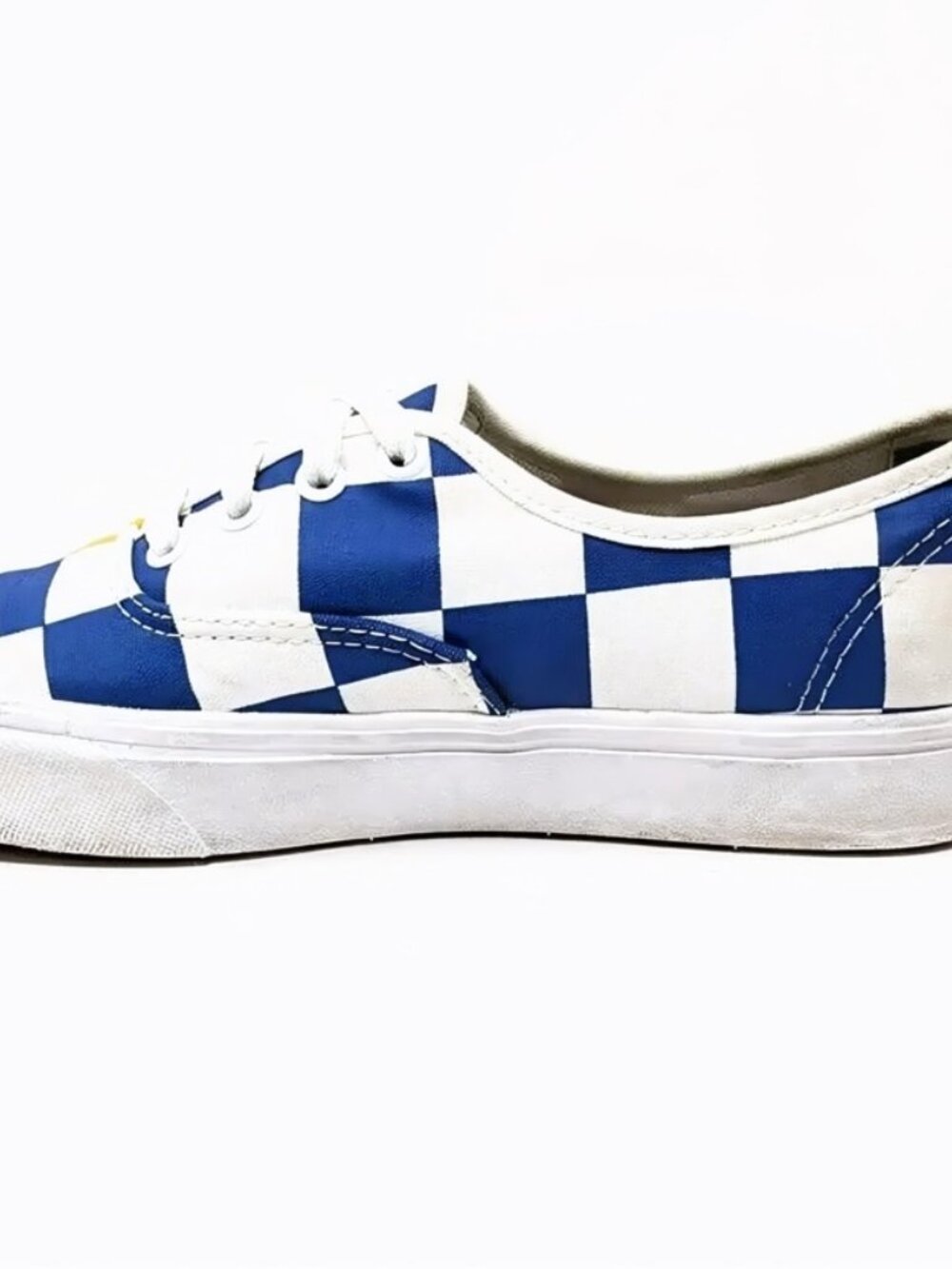 Vans Comfycush Half Big Checkerboard  Blue & Gold, Sz   7.5, EUC - Picture 3 of 8